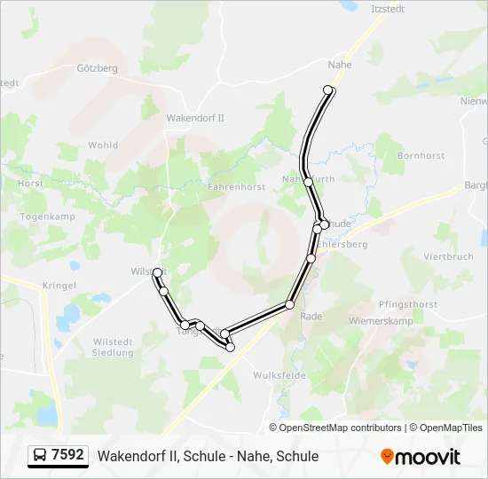 Автобус 7592: карта маршрута