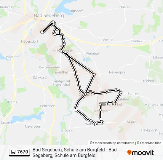 Автобус 7670: карта маршрута