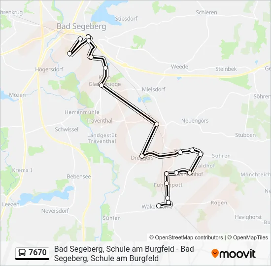 Автобус 7670: карта маршрута