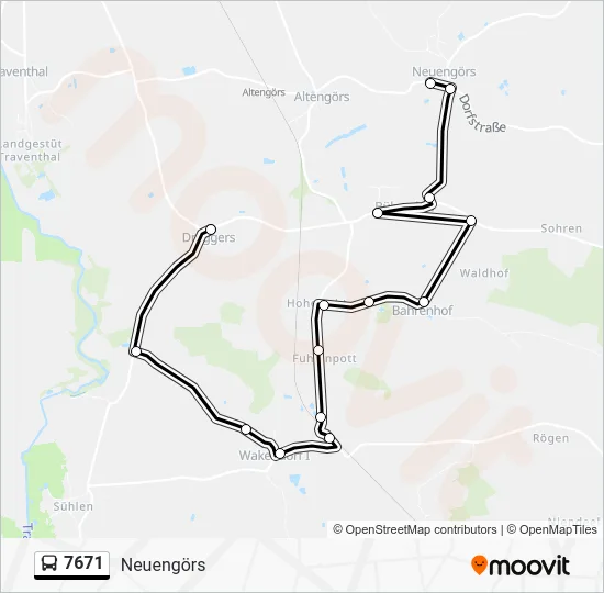 Автобус 7671: карта маршрута