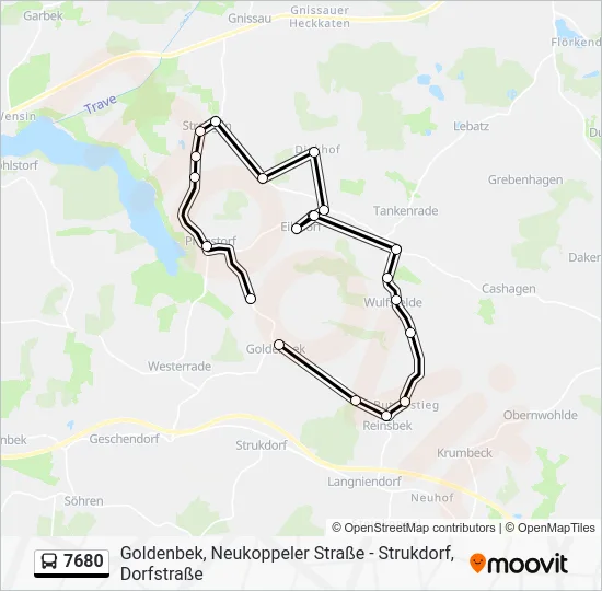 Автобус 7680: карта маршрута