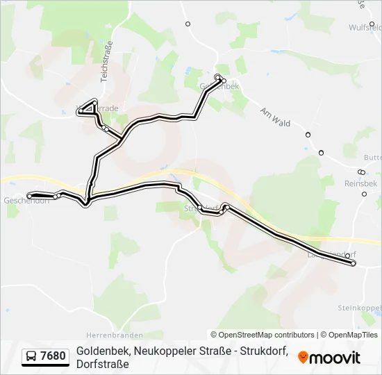 Автобус 7680: карта маршрута