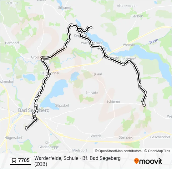 Автобус 7705: карта маршрута
