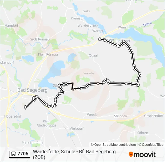 Автобус 7705: карта маршрута