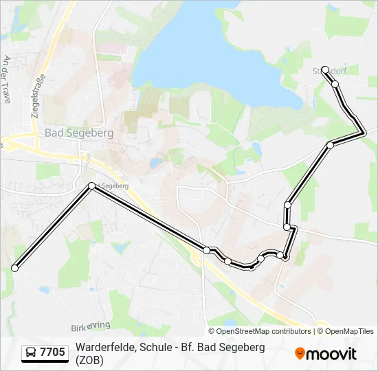 Автобус 7705: карта маршрута