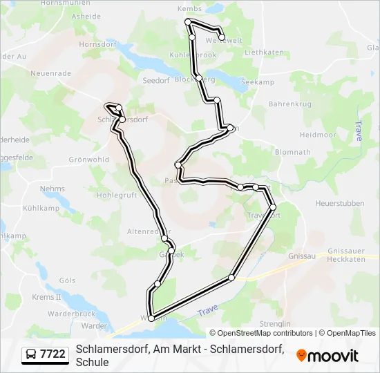 Автобус 7722: карта маршрута