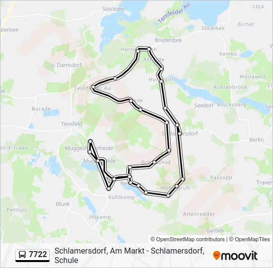 Автобус 7722: карта маршрута