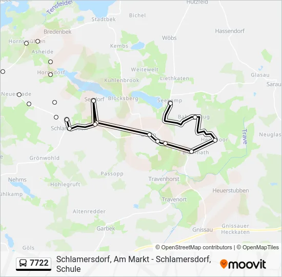 Автобус 7722: карта маршрута