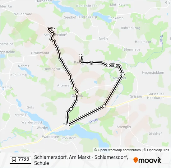 Автобус 7722: карта маршрута