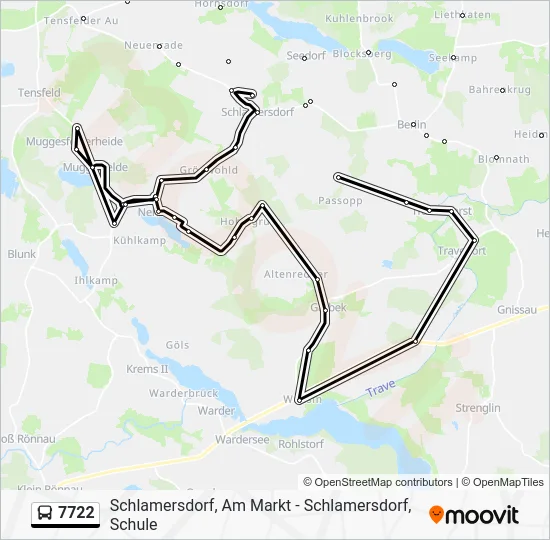 Автобус 7722: карта маршрута