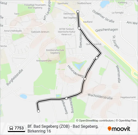 Автобус 7753: карта маршрута