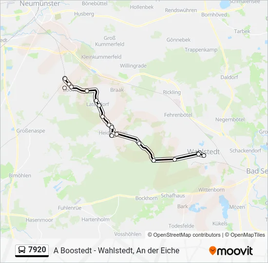 Автобус 7920: карта маршрута