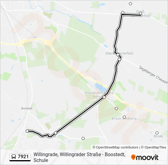 Автобус 7921: карта маршрута