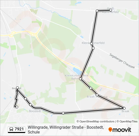 Автобус 7921: карта маршрута
