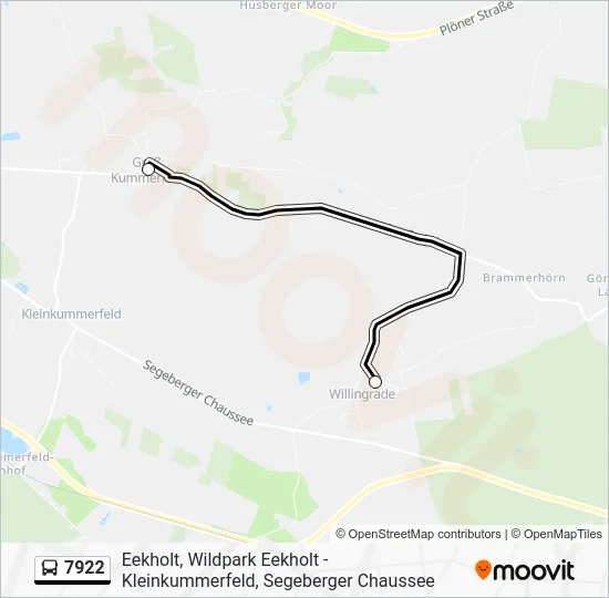 Автобус 7922: карта маршрута