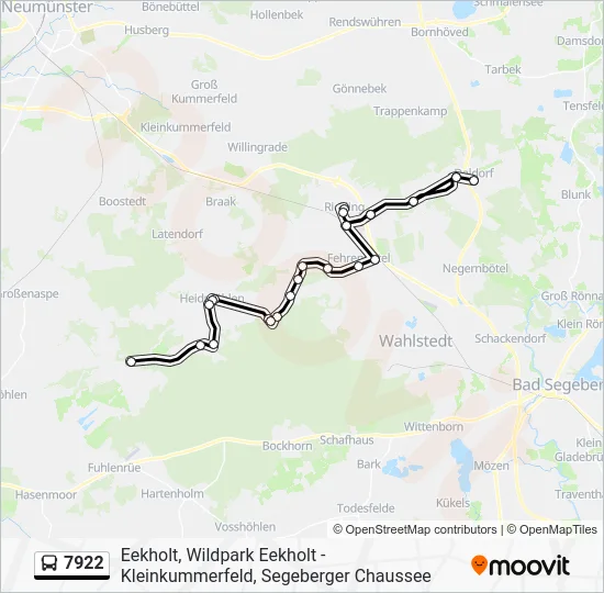 Автобус 7922: карта маршрута