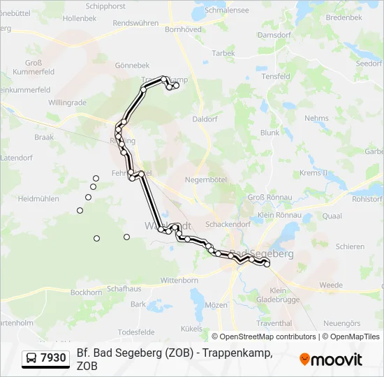 Автобус 7930: карта маршрута