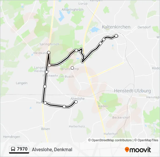 Автобус 7970: карта маршрута