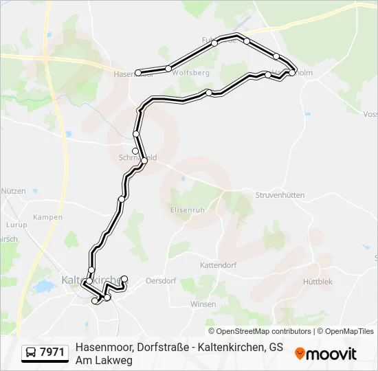 Автобус 7971: карта маршрута