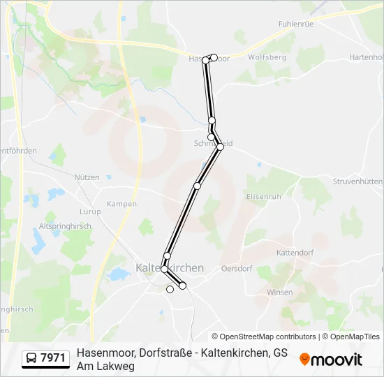 Автобус 7971: карта маршрута