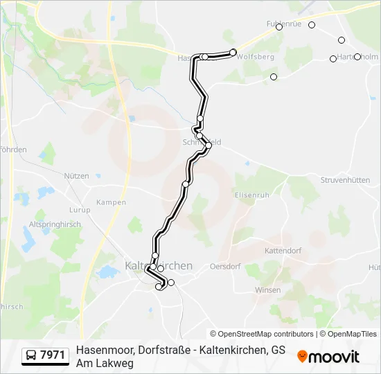 Автобус 7971: карта маршрута