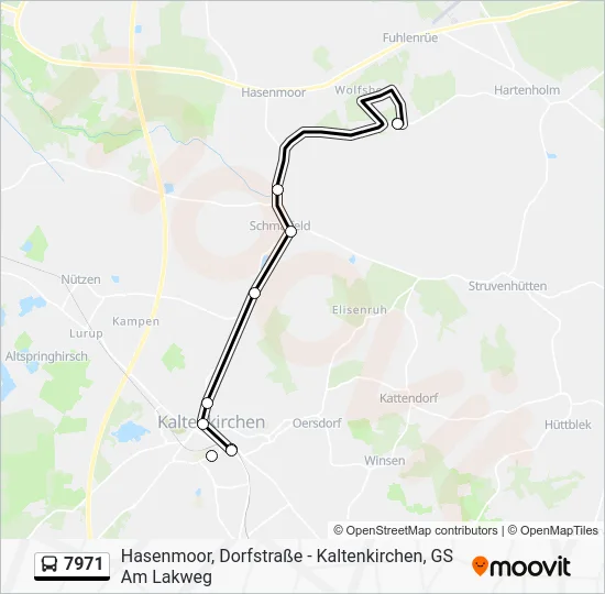 Автобус 7971: карта маршрута