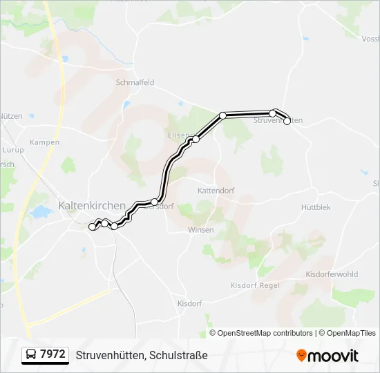 Автобус 7972: карта маршрута