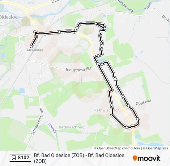 Автобус 8102: карта маршрута