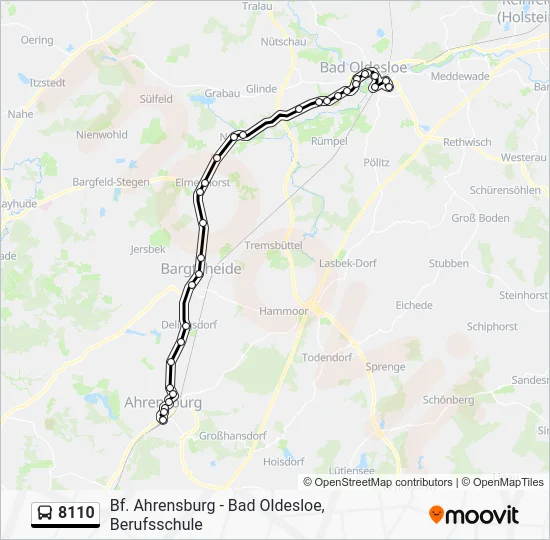 Автобус 8110: карта маршрута