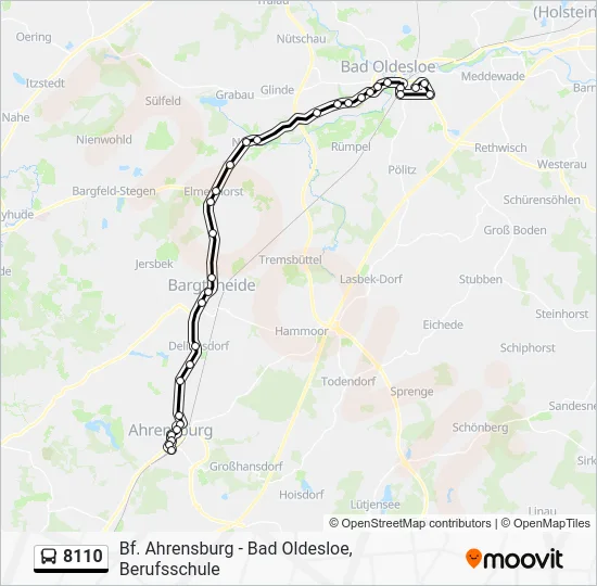 Автобус 8110: карта маршрута