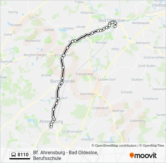 Автобус 8110: карта маршрута