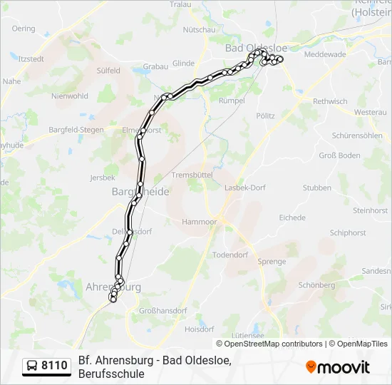 Автобус 8110: карта маршрута