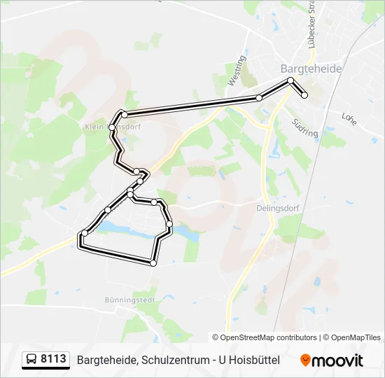 Автобус 8113: карта маршрута