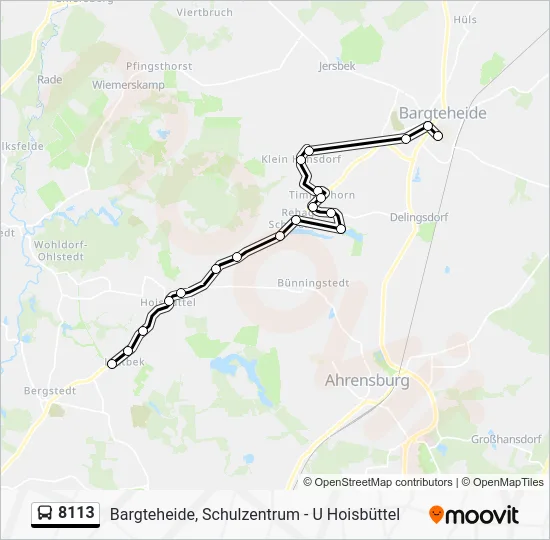 Автобус 8113: карта маршрута