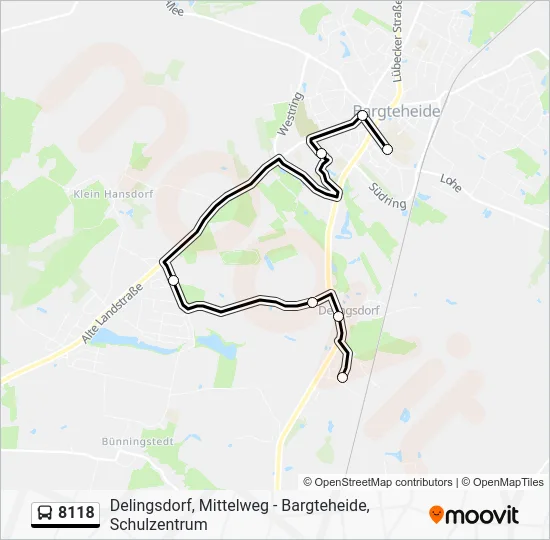 Автобус 8118: карта маршрута