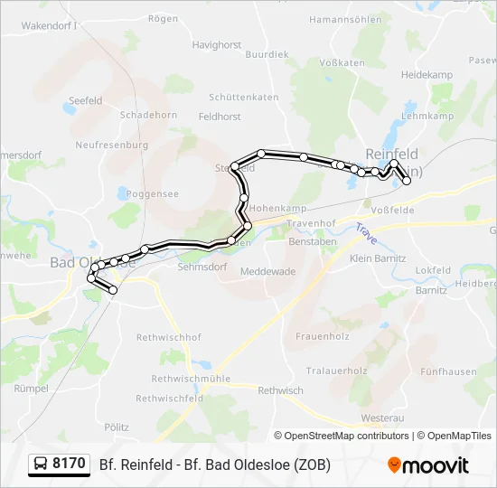 Автобус 8170: карта маршрута
