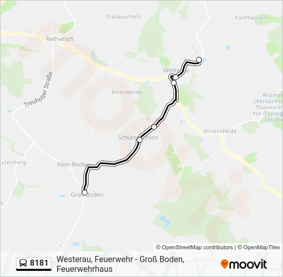 Автобус 8181: карта маршрута