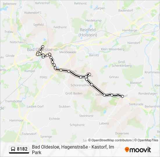 Автобус 8182: карта маршрута