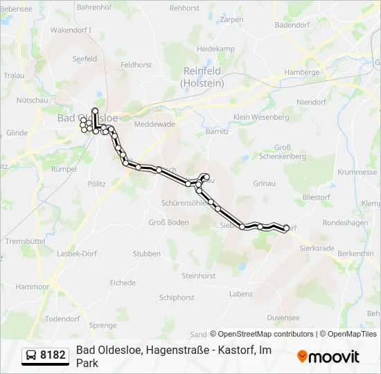 Автобус 8182: карта маршрута