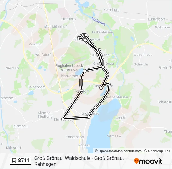 Автобус 8711: карта маршрута