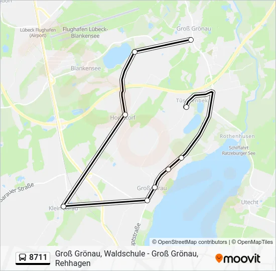 Автобус 8711: карта маршрута