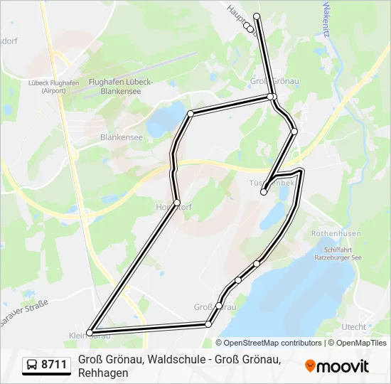 Автобус 8711: карта маршрута