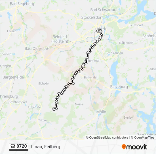 Автобус 8720: карта маршрута