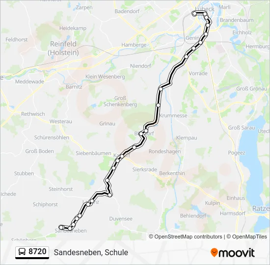 Автобус 8720: карта маршрута