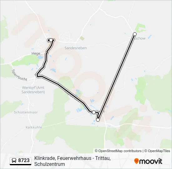 Автобус 8723: карта маршрута