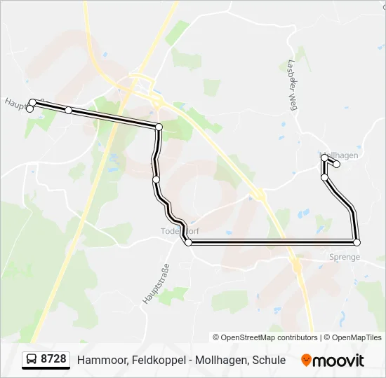 Автобус 8728: карта маршрута