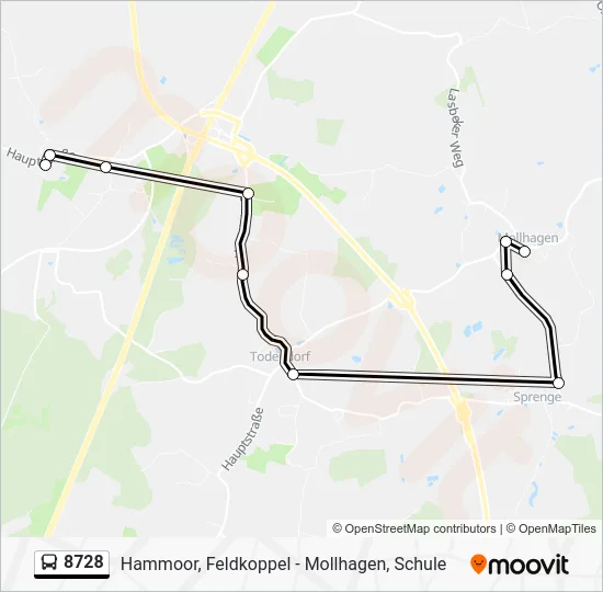 Автобус 8728: карта маршрута