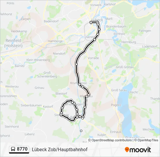 Автобус 8770: карта маршрута