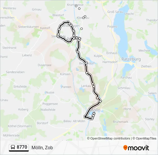 Автобус 8770: карта маршрута