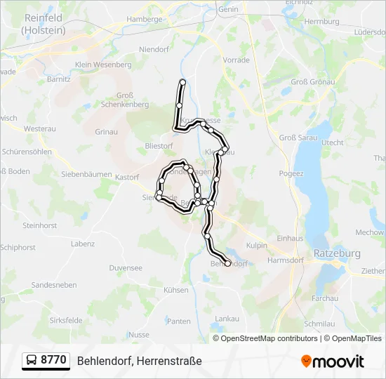 Автобус 8770: карта маршрута